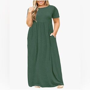 NWT Plus Maxi Dress w Short Sleeves.  Loose & Comfortable w Pockets! Size 20.